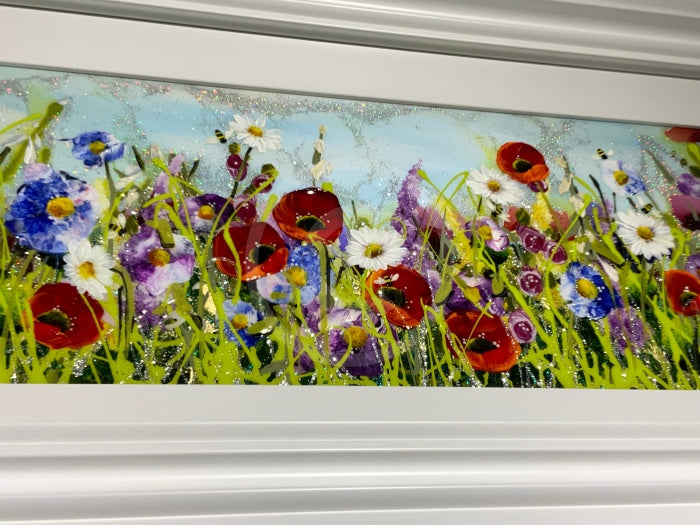 Glittery overall finish made with resin. Wildflower Summer by Rozanne Bell