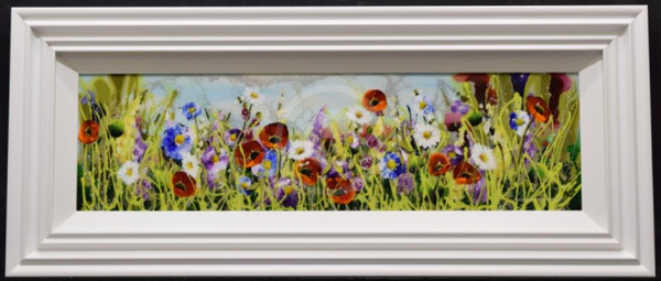 Summer Wildflower Meadow (10x35”) ORIGINAL PAINTING by Rozanne Bell