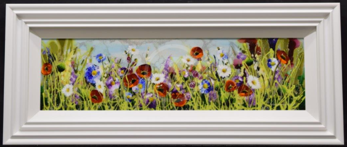 Summer Wildflower Meadow (10x35”) ORIGINAL PAINTING by Rozanne Bell