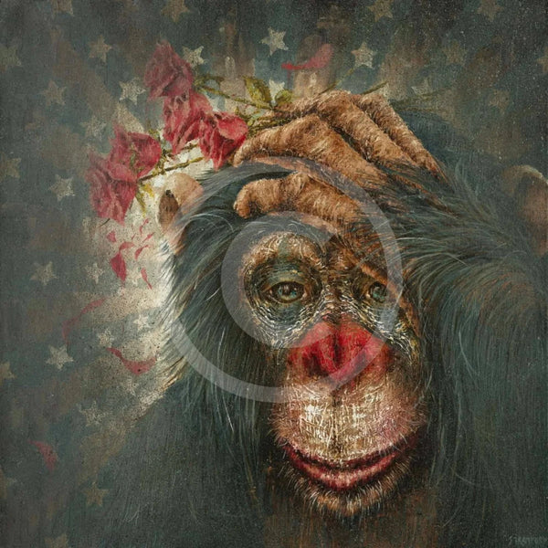 Wilted Chimp / Monkey Print By Amanda Stratford Only