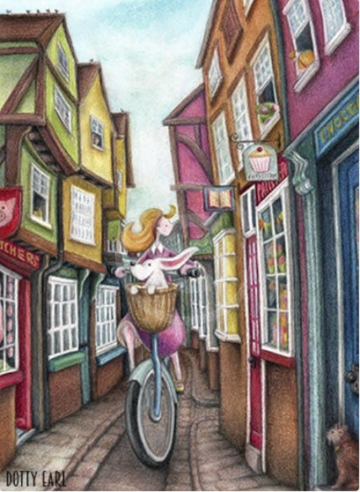 Window Shopping limited edition print by Dotty Earl, Picture of The Shambles York