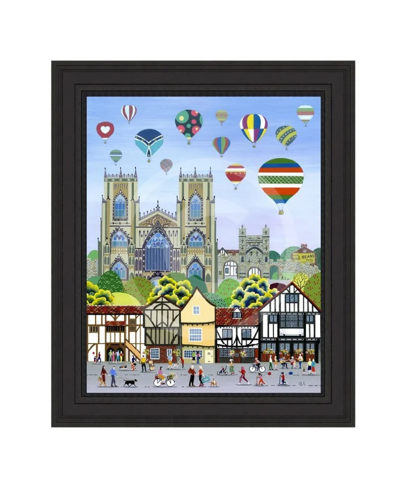 Embellished York Balloon Fiesta by Linda Mellin BLACK FRAME Pre-Order