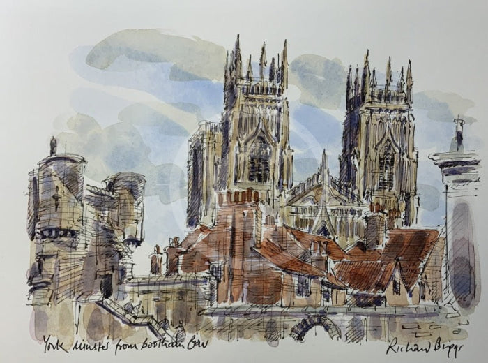 York Minster From Bootham Bar, York, Richard Briggs ORIGINAL WATERCOLOUR