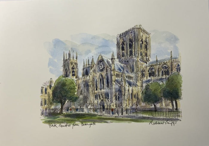 York Minster From Deangate, York, Richard Briggs ORIGINAL WATERCOLOUR