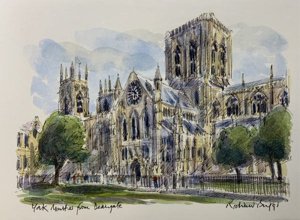 York Minster From Deangate, York, Richard Briggs ORIGINAL WATERCOLOUR