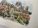 York Minster From The City Walls,  York, Richard Briggs ORIGINAL WATERCOLOUR