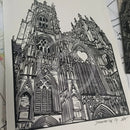 The Shambles, Hand Printed Linocut by Drawneup