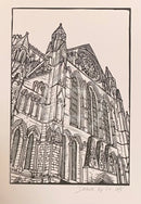 York Minster, The Rose Window - Hand Printed Linocut by Drawneup