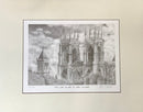 York Minster The West Towers By R.j. Holroyd- Black & White Print Of Mounted