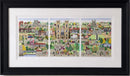 York The Walled City, Triptych Art Print by Linda Mellin - Large / Framed in Black - Art Print