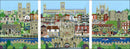 York triptych art print by Linda Mellin. Three colourful contemporary views of the City of York encompassing all your favourite landmarks perfect for modern home decor. 
