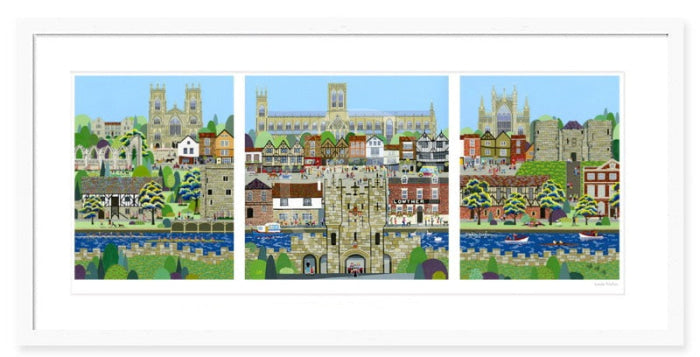 York Triptych Framed Print  by Linda Mellin