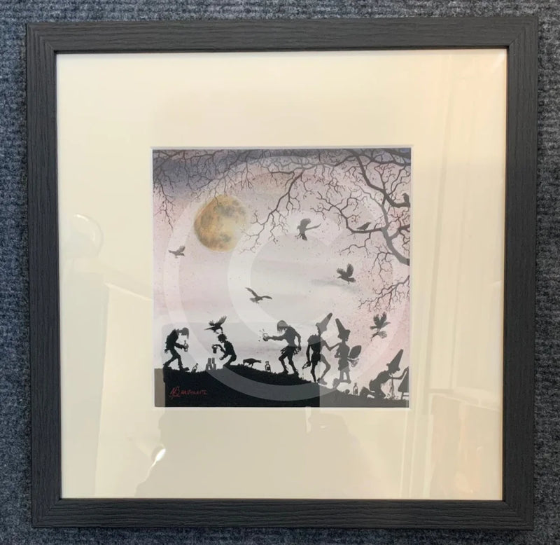 Zombie Apocalypse Harvest Moon Freshers Feast By Mark Braithwaite 300X300Mm Black Frame Band A