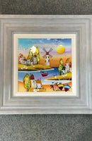 A Day At The Beach (10x10") ORIGINAL PAINTING by Rozanne Bell