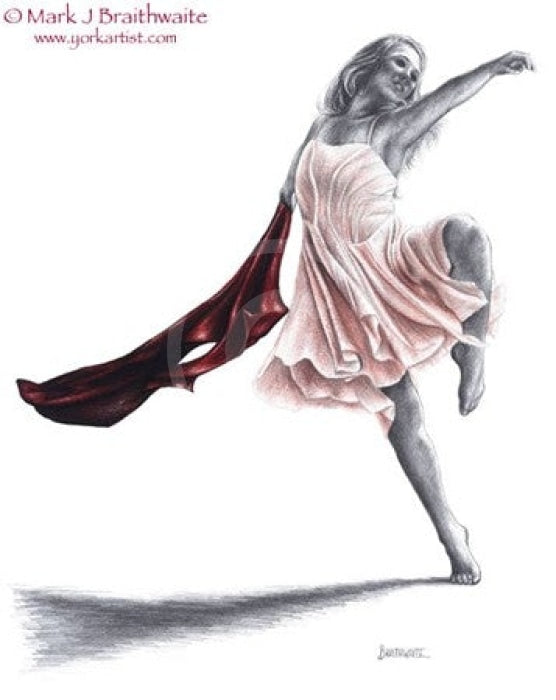 A Study in Crimson & Pearl 2, dance print by Mark Braithwaite