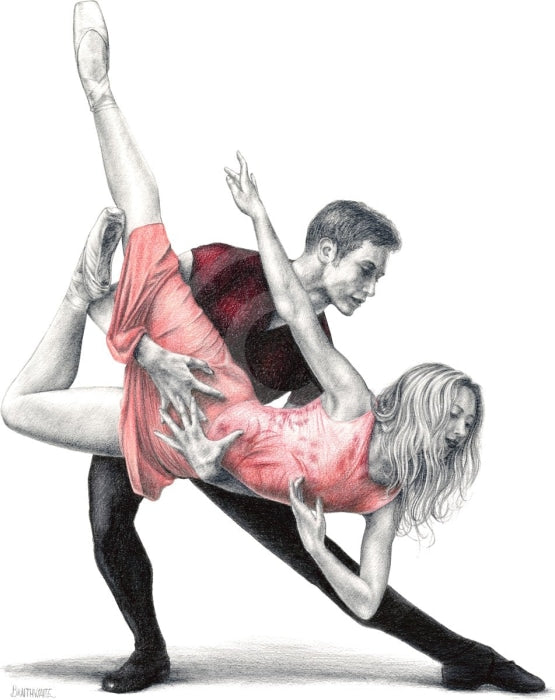 A Study in Deep Burgundy and Rose 1, dance print by Mark Braithwaite