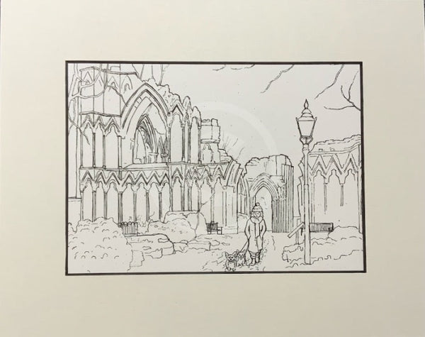 Betty's Travels Black & White Print : St Mary's York by Mark Braithwaite