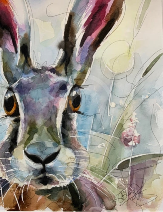 Cottontail  ORIGINAL Watercolour Painting by Susan Leigh
