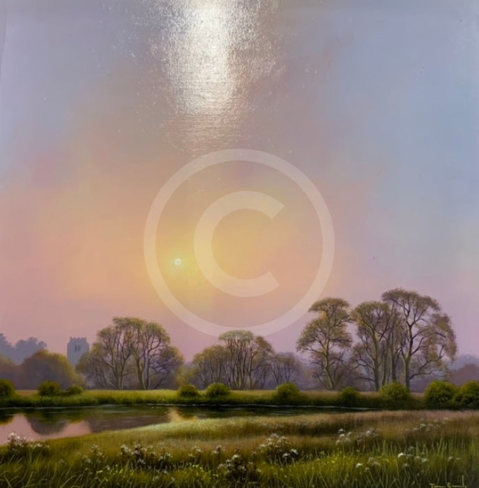 Terrence Grundy Dawn Skies Reflecting (23.5 X 23.5 ) Original Painting