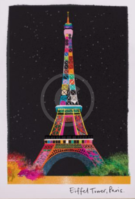 Eiffel Tower at Night, Paris by Ilona Drew