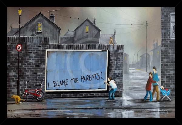 I Blame The Parents by Adam Barsby - hand finished print