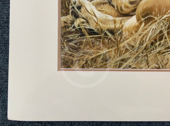 Lioness & Cubs, Limited Edition Wildlife Big Cat Print by Lyndsey Selley