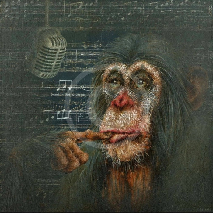 Me Here At Last, Chimp, Monkey Print  by Amanda Stratford 
