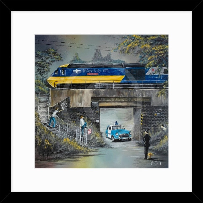 On Track For Trouble By Adam Barsby - Nostalgic Rail Picture Framed Art Print