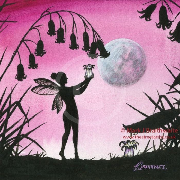 ORIGINAL From the Shadows; Pink Moon, The Moonlight Collector by Mark Braithwaite
