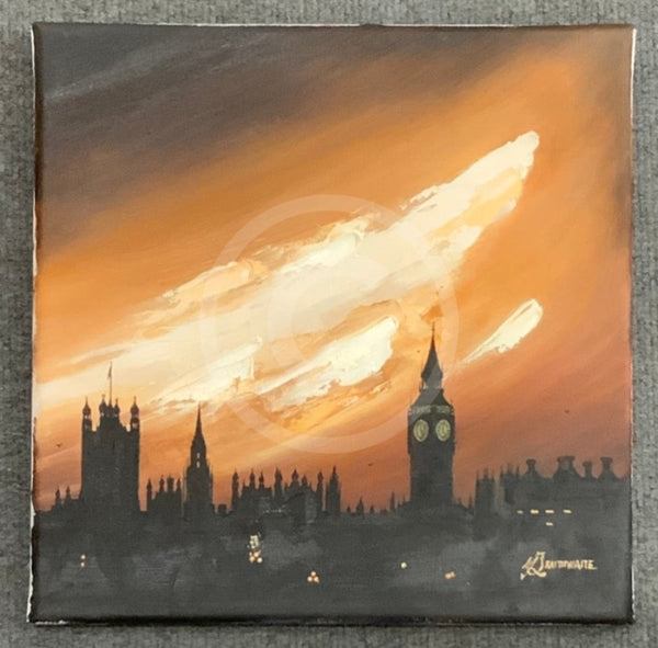 ORIGINAL Mocha Skies, Westminster, London by Mark Braithwaite (unframed)