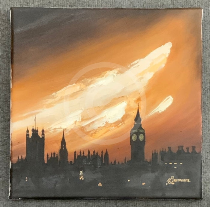 ORIGINAL Mocha Skies, Westminster, London by Mark Braithwaite (unframed)
