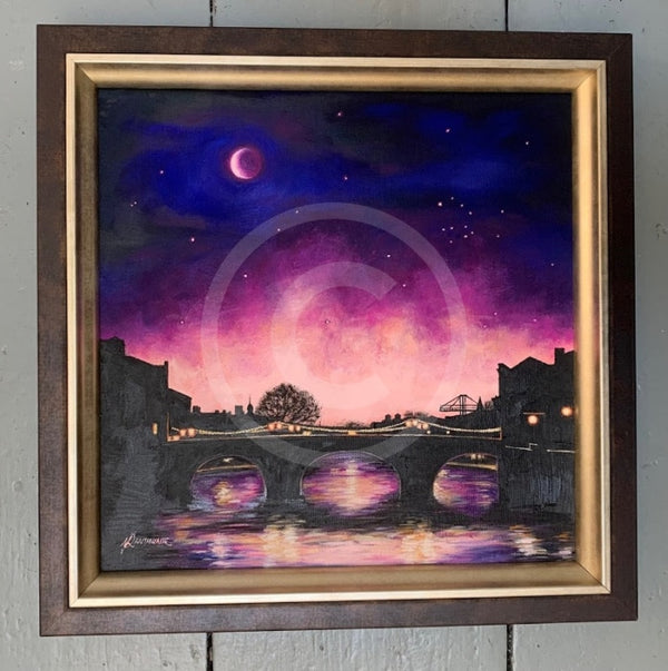 ORIGINAL Starry Night, Ouse Bridge, York, Pegasus by Mark Braithwaite