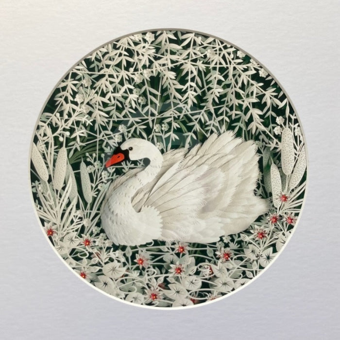 Original Paper Cut by Anna Cook, Swan