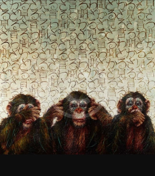 See No Evil monkey print by Amanda Stratford 