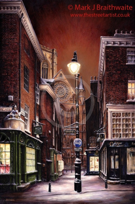 Silent Night Minster Gates By Mark Braithwaite - Canvas