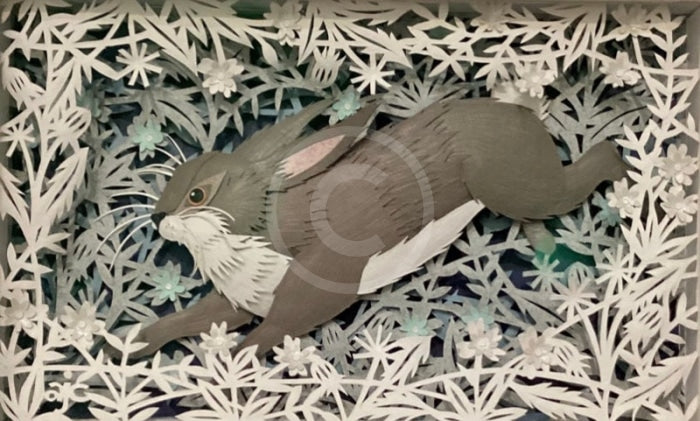 Original Hare We Go, Paper Cut by Anna Cook