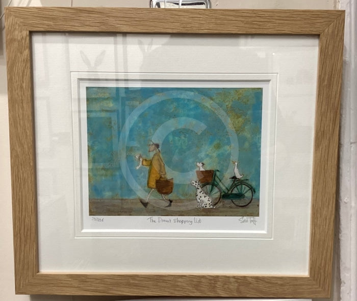 The Donut Shopping List Limited Edition By Sam Toft Framed
