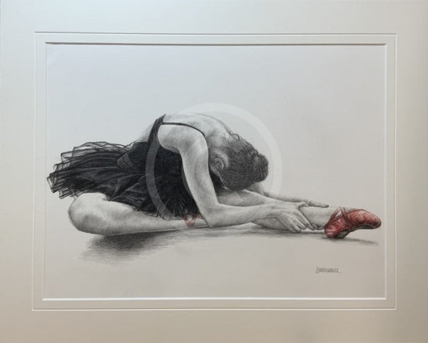The Red Shoes 7, Original Drawing by Mark Braithwaite - Ballet Dancer Drawing