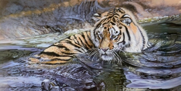 Who’s There, Limited Edition Wildlife Big Cat Lion Print by Lyndsey Selley